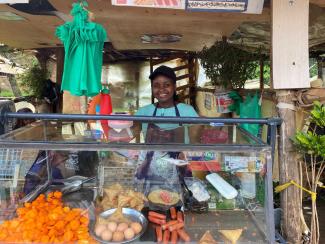 ko Lucy at her stall.